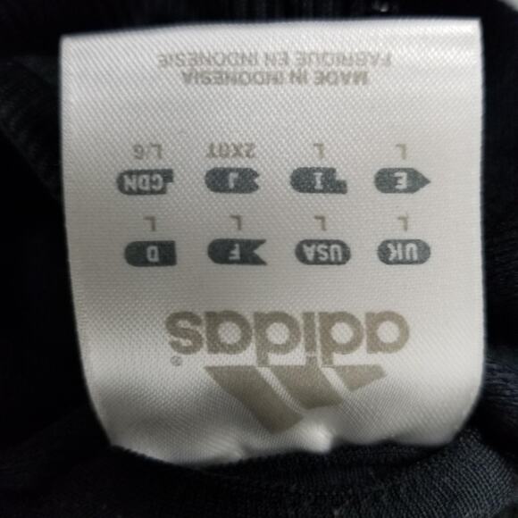 Adidas Track Suit Womens Large Black 3 Stripe Full Zip Jacket Pants Set Athletic - Picture 5 of 16